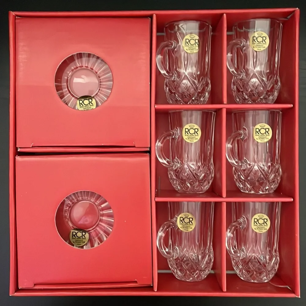 Royal Crystal Rock Cup and Saucer (Set of 6)